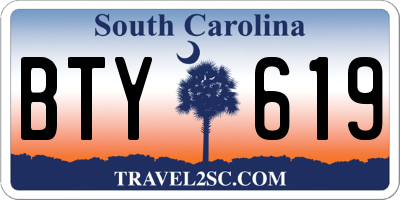 SC license plate BTY619
