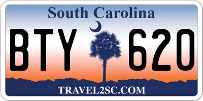 SC license plate BTY620
