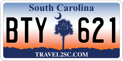 SC license plate BTY621