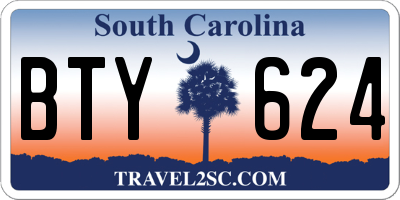 SC license plate BTY624