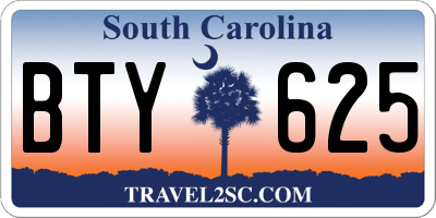 SC license plate BTY625