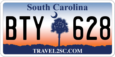 SC license plate BTY628