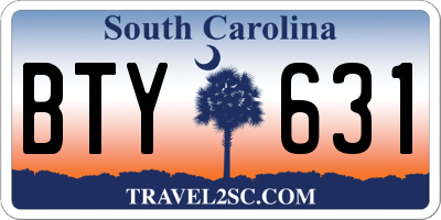 SC license plate BTY631