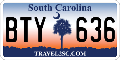 SC license plate BTY636