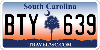 SC license plate BTY639
