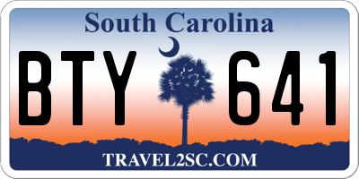 SC license plate BTY641