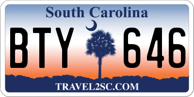 SC license plate BTY646