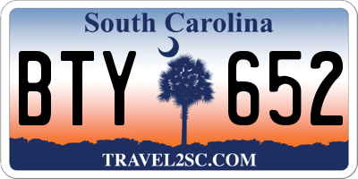 SC license plate BTY652