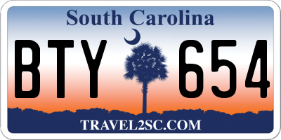 SC license plate BTY654