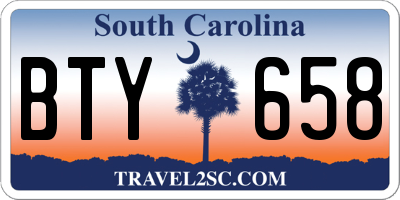 SC license plate BTY658