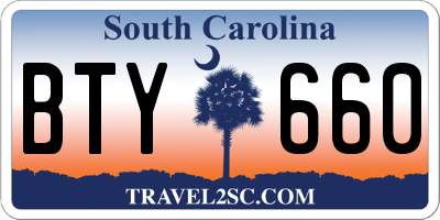 SC license plate BTY660