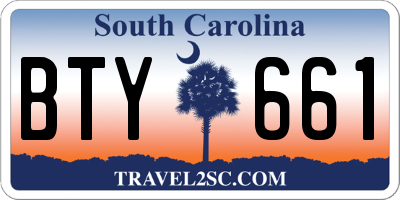 SC license plate BTY661