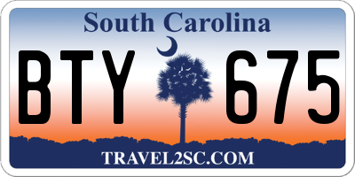 SC license plate BTY675