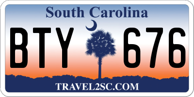 SC license plate BTY676
