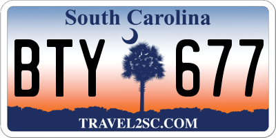 SC license plate BTY677