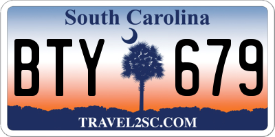 SC license plate BTY679