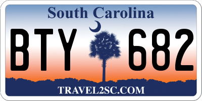 SC license plate BTY682