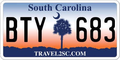 SC license plate BTY683