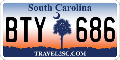 SC license plate BTY686