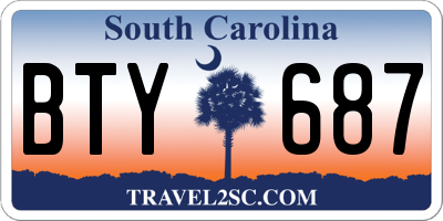 SC license plate BTY687