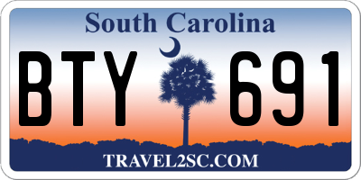 SC license plate BTY691