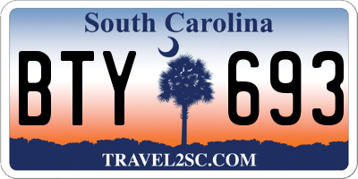SC license plate BTY693