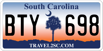 SC license plate BTY698