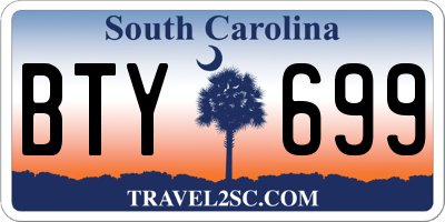 SC license plate BTY699