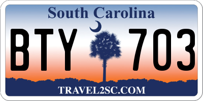 SC license plate BTY703