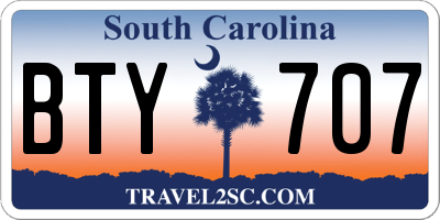 SC license plate BTY707
