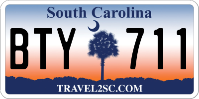 SC license plate BTY711
