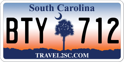SC license plate BTY712