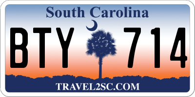 SC license plate BTY714