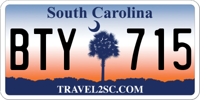 SC license plate BTY715