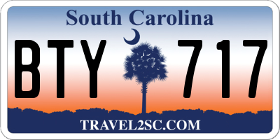 SC license plate BTY717