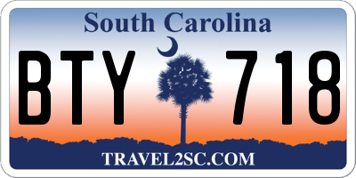 SC license plate BTY718