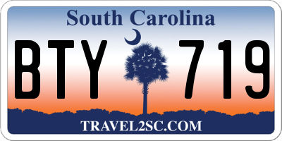 SC license plate BTY719
