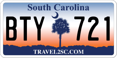 SC license plate BTY721