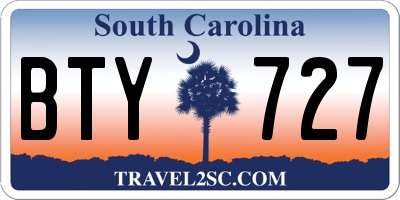 SC license plate BTY727