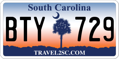 SC license plate BTY729