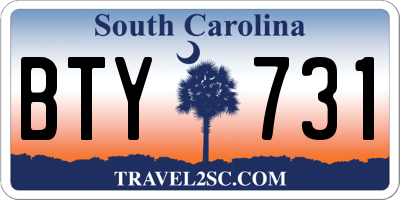 SC license plate BTY731