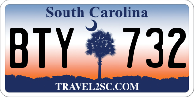 SC license plate BTY732