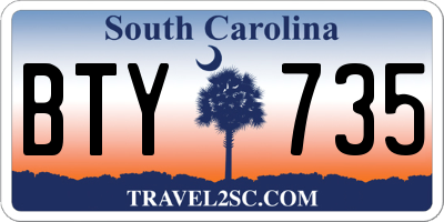 SC license plate BTY735