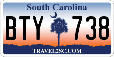 SC license plate BTY738