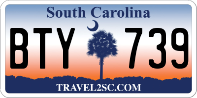 SC license plate BTY739