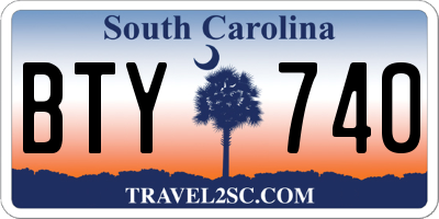 SC license plate BTY740