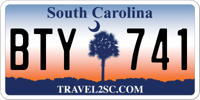 SC license plate BTY741