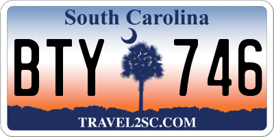 SC license plate BTY746