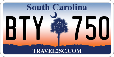 SC license plate BTY750