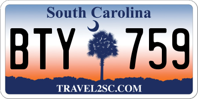 SC license plate BTY759